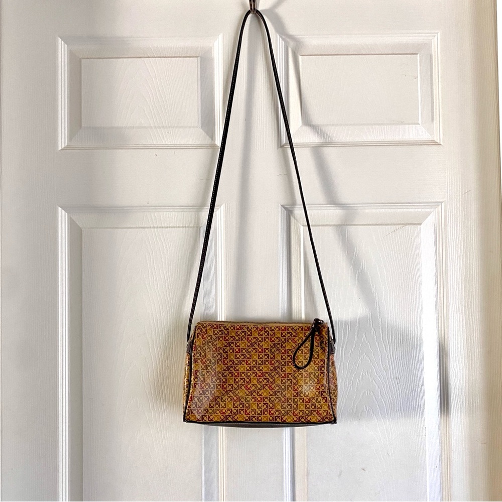 vintage ‘ Liz Claiborne ’ Tan Monogram Crossbody Purse